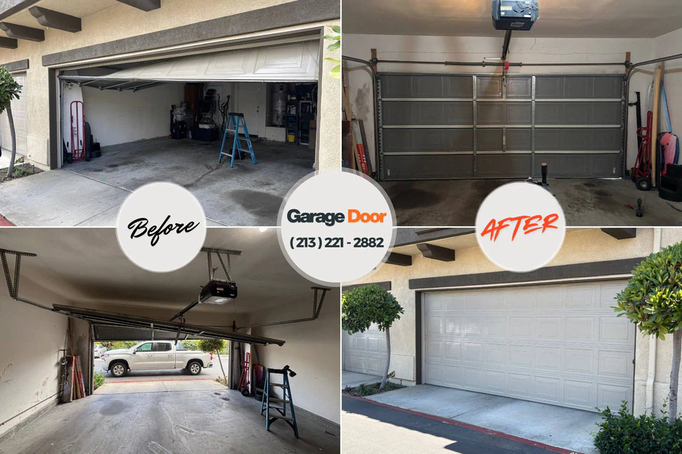 Before and after: garage door repair New Athens, IL